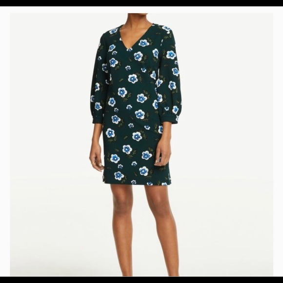 Ann Taylor Factory Floral Balloon Sleeve Shift Dress - Picture 4 of 4